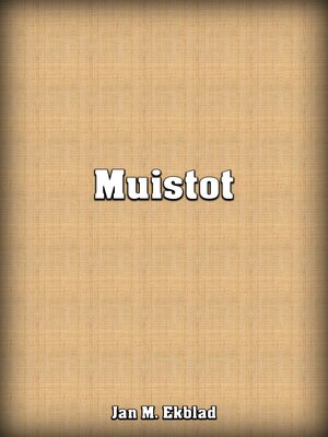 cover image of Muistot